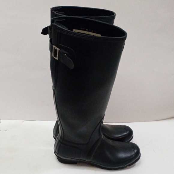 Hunter Black Women's Winter & Rain Knee High Tall Boots Women's Size US 10 - Picture 7 of 17